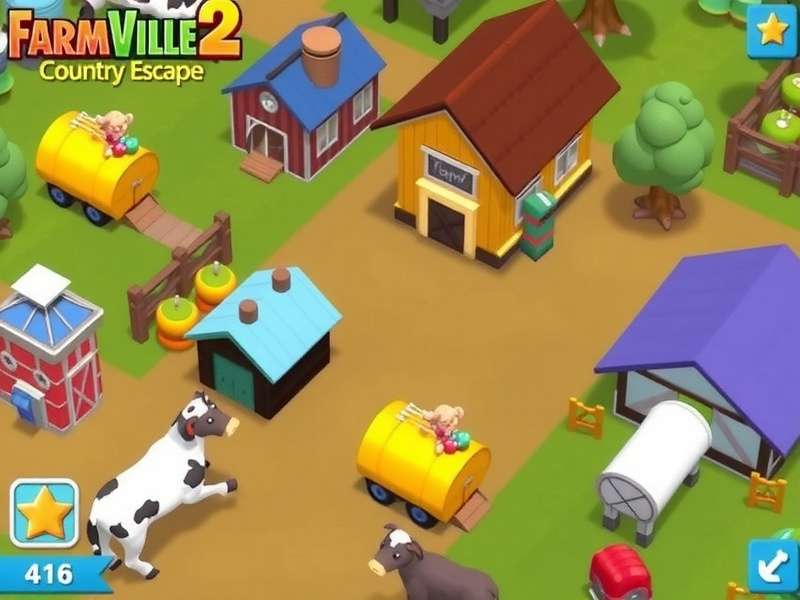 FarmVille 2: Country Escape - Farm Production FarmVille 2: Country Escape gameplay showing production buildings and animals